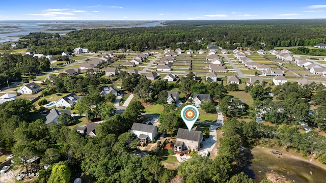 157 Heritage Way, Hampstead, NC 28443 - aerial overview of property's location featuring a forest and nearby suburban area