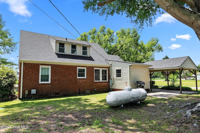 410 Craven St, Bath, NC 27808 - rear view of property featuring crawl space, a yard, and brick siding