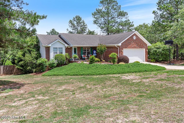 2 Beryl Cir, Pinehurst, NC 28374 - ranch-style house with a garage, brick siding, and concrete driveway