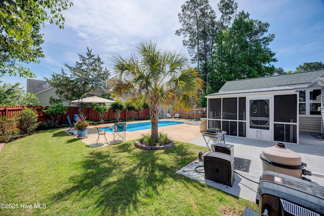 4029 Berberis Way, Wilmington, NC 28412 - view of swimming pool featuring a sunroom and a patio