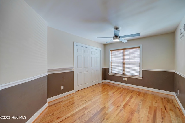 4029 Berberis Way, Wilmington, NC 28412 - unfurnished bedroom featuring light wood-style floors, baseboards, and a closet