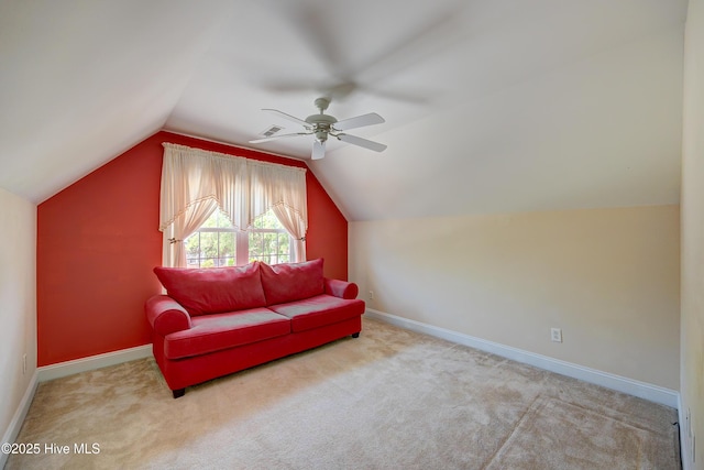 4029 Berberis Way, Wilmington, NC 28412 - additional living space featuring a ceiling fan, vaulted ceiling, baseboards, and carpet floors