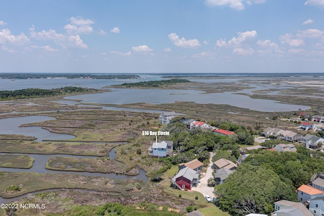 316 Bay Cir, North Topsail Beach, NC 28460 - aerial view of residential area with a nearby body of water