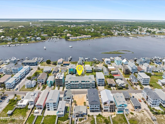 1013 Carolina Beach Ave N Unit 1F, Carolina Beach, NC 28428 - aerial view of residential area with a nearby body of water