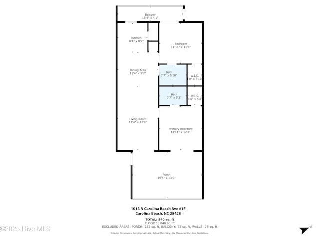1013 Carolina Beach Ave N Unit 1F, Carolina Beach, NC 28428 - floor plan / room layout