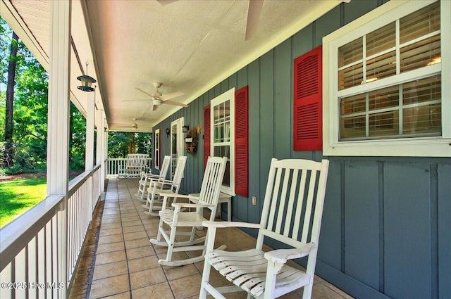 2 Pinewood Dr, Calabash, NC 28467 - covered porch featuring a ceiling fan