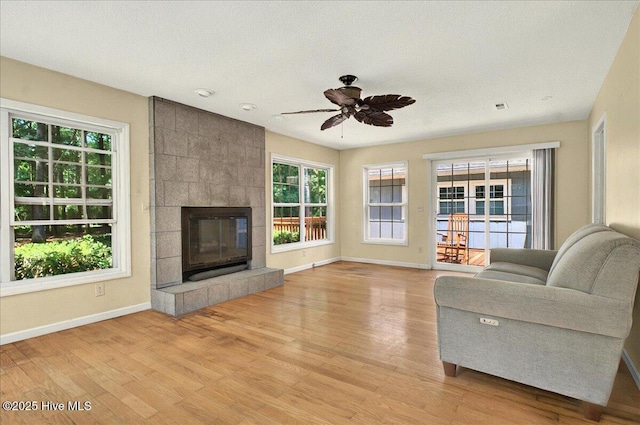 2 Pinewood Dr, Calabash, NC 28467 - living area featuring baseboards, light wood-style flooring, and plenty of natural light
