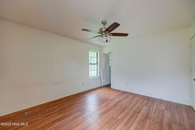 4448 Jamey Ct, Wilmington, NC 28405 - spare room featuring light wood-style floors, baseboards, and a ceiling fan
