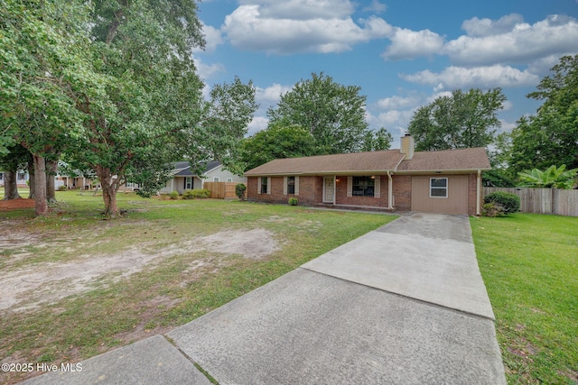 4448 Jamey Ct, Wilmington, NC 28405 - single story home featuring concrete driveway, a chimney, and brick siding