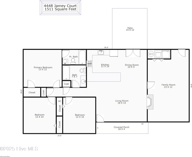 4448 Jamey Ct, Wilmington, NC 28405 - home floor plan