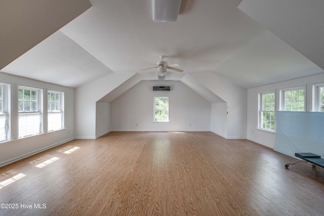315 Thomas Pl, Washington, NC 27889 - bonus room with ceiling fan, light wood-style flooring, baseboards, and lofted ceiling