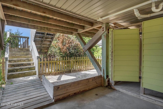 939 Ocean Blvd W, Holden Beach, NC 28462 - view of patio / terrace with stairs