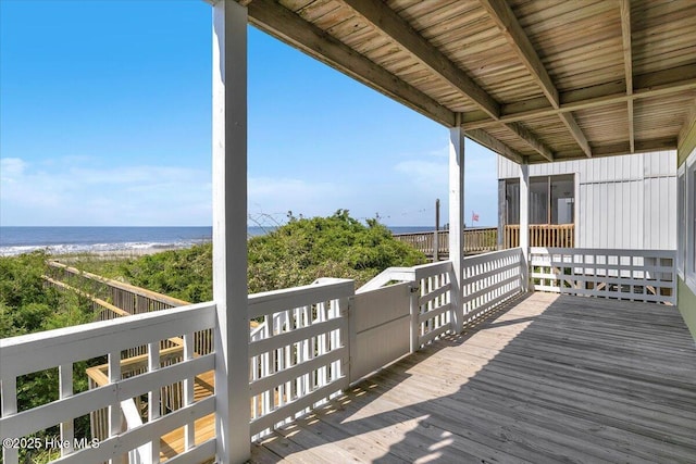 939 Ocean Blvd W, Holden Beach, NC 28462 - wooden deck with a water view
