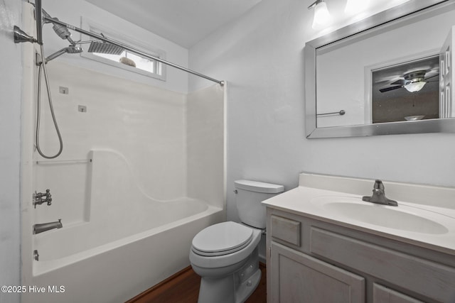 119 Cobblestone Trl, Jacksonville, NC 28546 - bathroom featuring vanity, shower / tub combination, and toilet