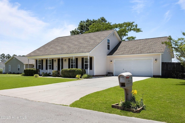 119 Cobblestone Trl, Jacksonville, NC 28546 - view of front of home featuring concrete driveway, a garage, a shingled roof, and a porch
