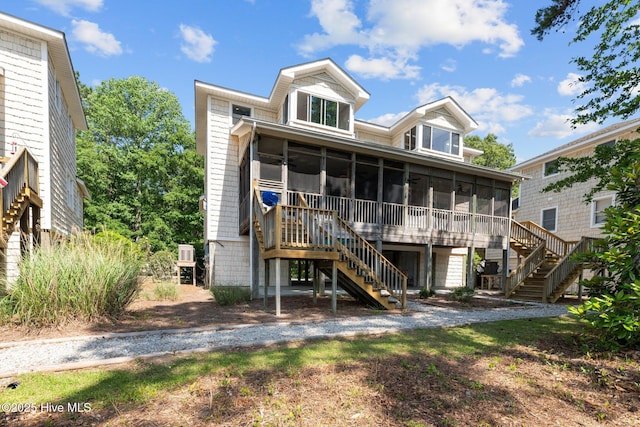 1404 Tosto Cir Apt 5, Oriental, NC 28571 - rear view of property featuring stairway and a sunroom