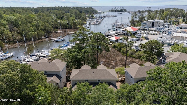 1404 Tosto Cir Apt 5, Oriental, NC 28571 - drone / aerial view of a marina and a nearby body of water
