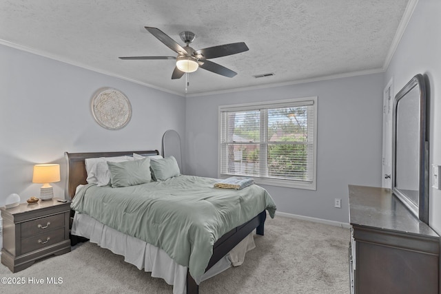 1825 Savannah Ct Unit D3, Wilmington, NC 28403 - bedroom featuring light carpet, a ceiling fan, baseboards, and crown molding