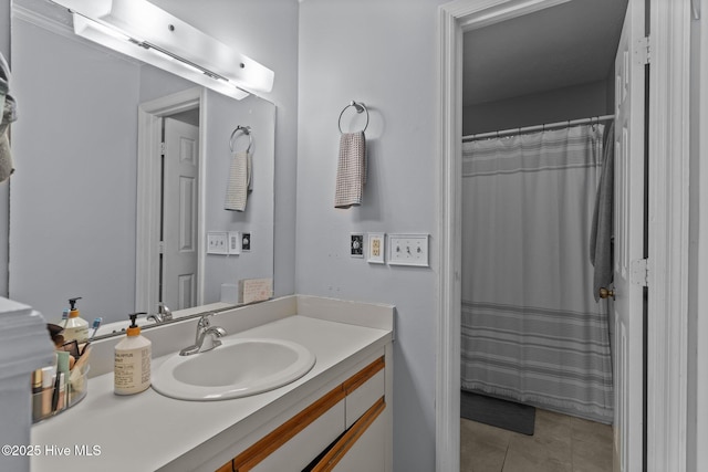 1825 Savannah Ct Unit D3, Wilmington, NC 28403 - bathroom with vanity, tile patterned floors, and a shower with shower curtain