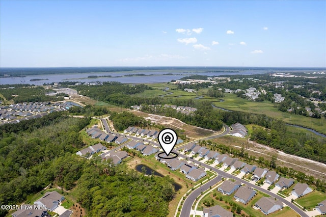 3213 Laughing Gull Ter, Wilmington, NC 28412 - aerial view of property and surrounding area with nearby suburban area and a nearby body of water