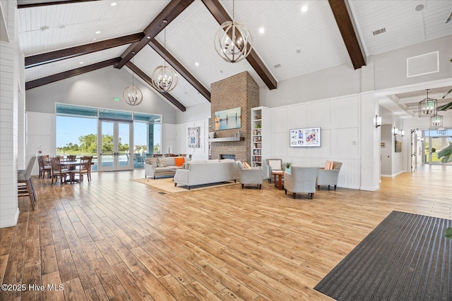 3213 Laughing Gull Ter, Wilmington, NC 28412 - lobby featuring high vaulted ceiling, beam ceiling, and recessed lighting