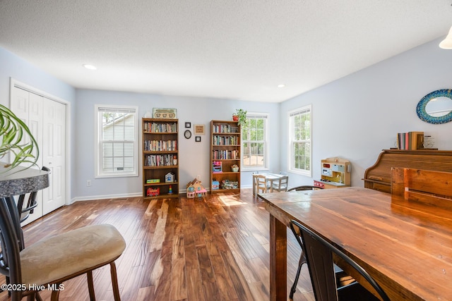 130 Woodgreen Ln, Aberdeen, NC 28315 - office featuring plenty of natural light, wood finished floors, baseboards, recessed lighting, and a textured ceiling