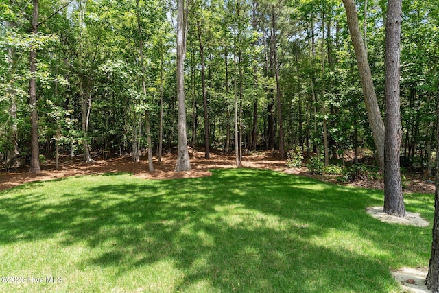 513 Belhaven Dr, Wilmington, NC 28411 - view of grassy yard with a forest view