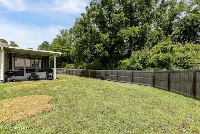 302 Boxwood Ct, Jacksonville, NC 28540 - view of yard with ceiling fan and a patio area