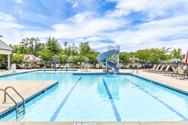 2212 Lakeside Cir, Wilmington, NC 28401 - community pool with a water slide and a patio