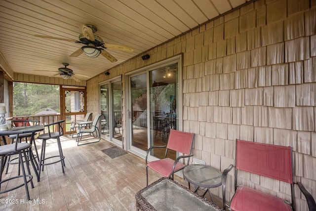 1005 Pirate Cove Cir, Oriental, NC 28571 - sunroom with a ceiling fan