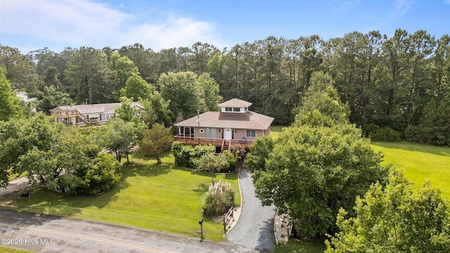 1005 Pirate Cove Cir, Oriental, NC 28571 - aerial view of property and surrounding area featuring a heavily wooded area