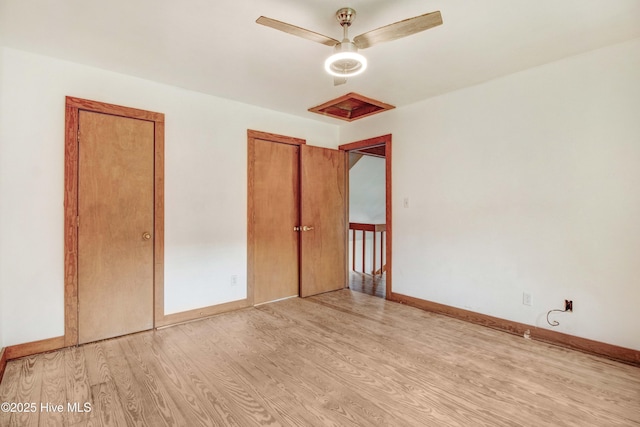 4969 Redman Rd, Rocky Mount, NC 27803 - unfurnished bedroom with light wood-style flooring, baseboards, and ceiling fan