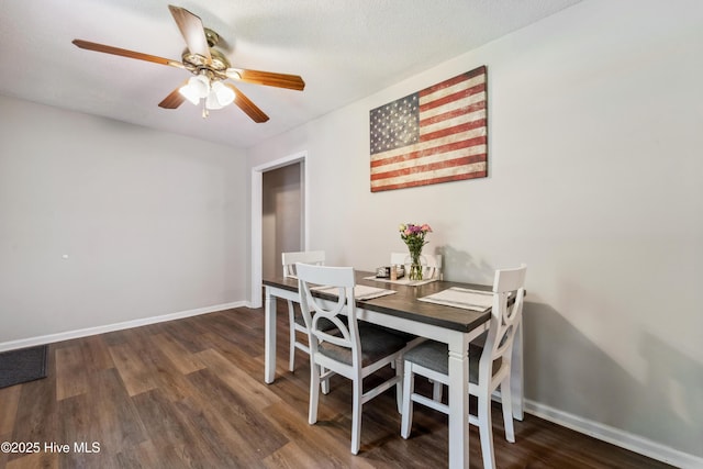 460 S NC-111 Hwy, Chinquapin, NC 28521 - dining space with ceiling fan, baseboards, and wood finished floors