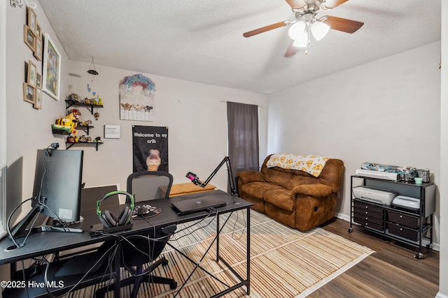 460 S NC-111 Hwy, Chinquapin, NC 28521 - office space with wood finished floors, ceiling fan, and a textured ceiling