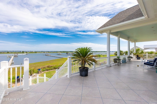 291 Live Oak Rd, Newport, NC 28570 - view of patio with a water view