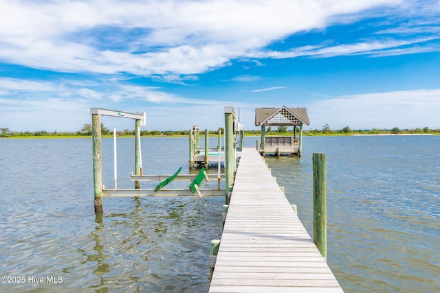 291 Live Oak Rd, Newport, NC 28570 - dock area with boat lift and a water view