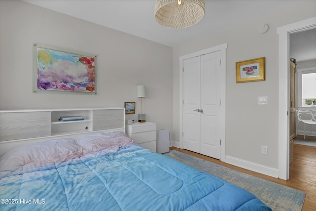 1205 Kings Lndg, Hampstead, NC 28443 - bedroom featuring wood finished floors, baseboards, and a closet