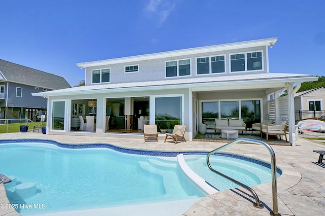 1205 Kings Lndg, Hampstead, NC 28443 - view of pool with a patio, an outdoor living space, and a pool with connected hot tub