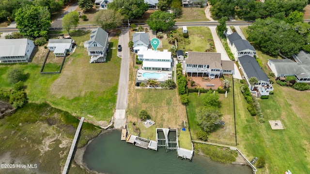 1205 Kings Lndg, Hampstead, NC 28443 - aerial perspective of suburban area featuring a large body of water