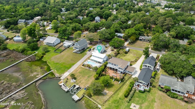 1205 Kings Lndg, Hampstead, NC 28443 - aerial view of property's location with a nearby body of water and nearby suburban area