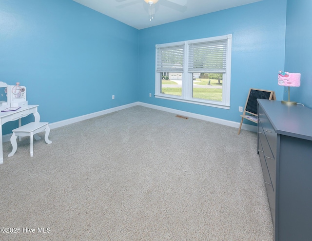 106 Sound Shore Dr, Currituck, NC 27929 - unfurnished office with ceiling fan, baseboards, and light colored carpet
