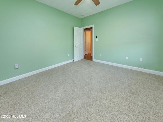 106 Sound Shore Dr, Currituck, NC 27929 - empty room featuring a ceiling fan, baseboards, and carpet flooring