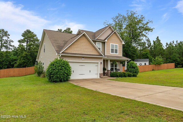 456 N Prince Henry Way, Cameron, NC 28326 - craftsman house featuring driveway, a garage, board and batten siding, and a porch