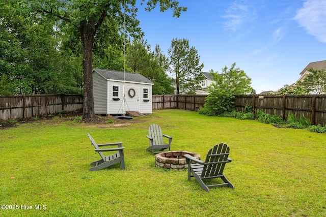 456 N Prince Henry Way, Cameron, NC 28326 - view of yard featuring a fire pit