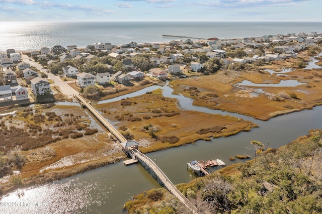 233 NE 70th St, Oak Island, NC 28465 - aerial view of property's location with a nearby body of water and nearby suburban area