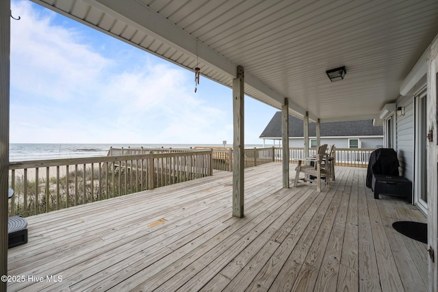 232 Seashore Dr, North Topsail Beach, NC 28460 - deck with view of water and beach