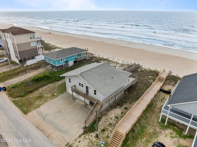 232 Seashore Dr, North Topsail Beach, NC 28460 - bird's eye view of waterfront with a beach