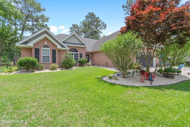 4 Golf Crest Ct, Carolina Shores, NC 28467 - ranch-style home with brick siding and a front lawn