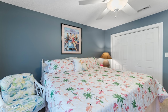 4 Golf Crest Ct, Carolina Shores, NC 28467 - carpeted bedroom with a closet and ceiling fan