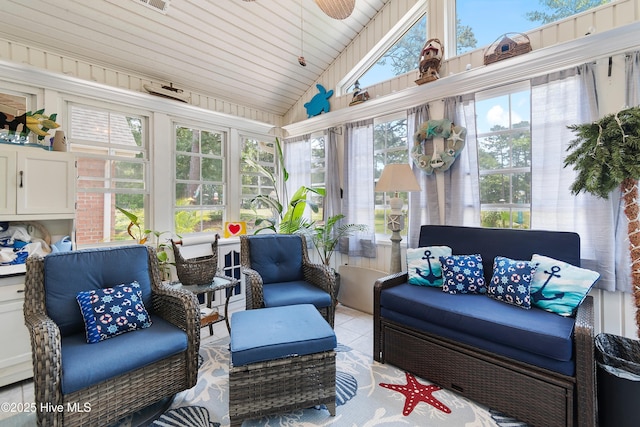 4 Golf Crest Ct, Carolina Shores, NC 28467 - sunroom / solarium with vaulted ceiling and tile patterned floors